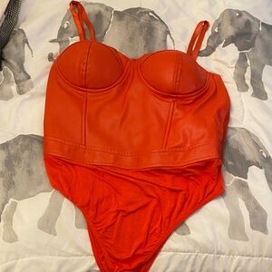 Vibrant Red Bodysuit